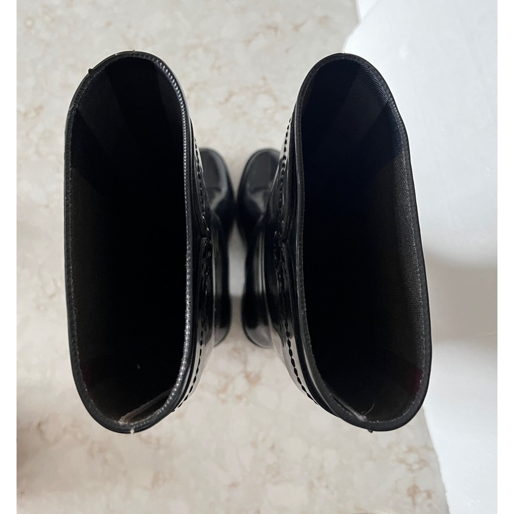 Burberry Black Knee High Heel Rain Boots Size 36 - Picture 4 of 12